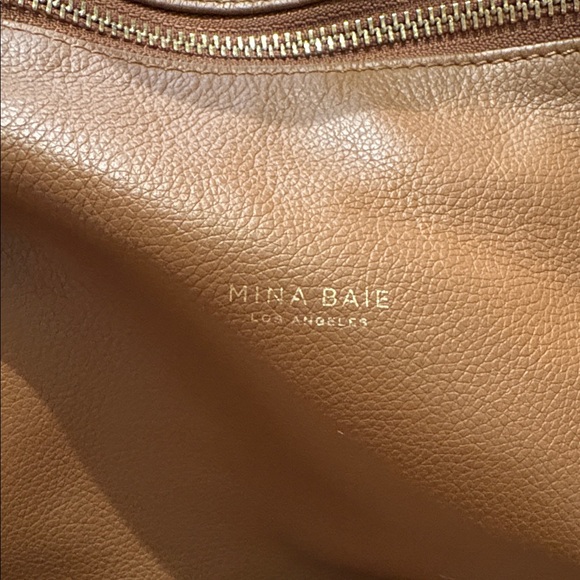Mina Baie Tan Leather Women's Bag - Picture 3 of 12